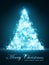 Blue glowing Christmas tree