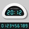 Blue glowing digital numbers - clock or counter