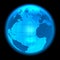 Blue glowing Earth