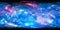 Blue glowing exoplanet panoramic planet texture