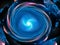 Blue glowing galactic spinning wheel