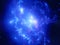 Blue glowing magical nebula in space
