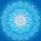 Blue glowing mandala Stylish design. Greeting card