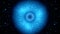 Blue glowing micro quantum gravity in space