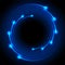 Blue glowing neon spiral circle abstract technology background