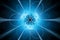 Blue glowing nuclear technology design background