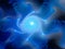 Blue glowing plasma spiral spin in space