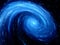 Blue glowing spiral galaxy