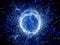 Blue glowing torus shape high energy field