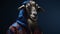 Blue Goat: A Photographic Portrait In Baroque Chiaroscuro