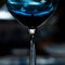 Blue goblet close-up. bohemian glass close-up
