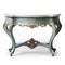 Blue And Gold Console Table With Ornate Carving - High Quality