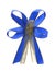 Blue and gold decorative ribbon bow