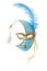 Blue and gold feathered mask