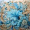 Blue And Gold Flower Painting: Detailed, Colorful Woodcarvings Inspired By Oleksandr Bogomazov