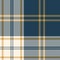 Blue and gold plaid pattern vector. Herringbone seamless textured tartan check plaid.
