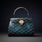 Blue And Gold Shell Scales Leather Purse - Cristina Mcallister Style