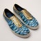 Blue And Gold Slip On Sneakers With Wings - Inspired By Tomasz Alen Kopera