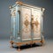 Blue And Golden Cabinet: A Stunning Blend Of Classical And Modern Design
