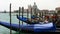Blue Gondolas at Venice Italy