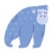 Blue gorilla animal cartoon doodle color