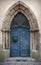 Blue Gothic wooden door