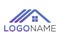 Blue Gradient Purple House Building Roof Logo Design