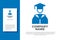 Blue Graduate and graduation cap icon isolated on white background. Logo design template element. Vector