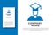 Blue Graduate and graduation cap icon isolated on white background. Logo design template element. Vector