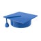 Blue graduation cap 3d illustration