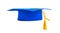 Blue graduation cap with gold tassel