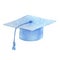 blue graduation cap icon. sketch for blogs. school decor