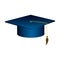 blue graduation hat icon