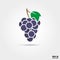 Blue grapes vector icon