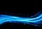 Blue graphic swoosh wave over dark background