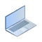 blue gray isometric laptop