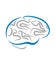 Blue and gray, modern looking brain logo