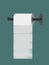 On a blue-green background, a toilet paper roll on a holder.