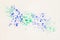 Blue and green cheerful light multicolored spots on white paper, spring shades. Hand draw illustration. Artwork for