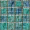 Blue green colored glass square mosaic pattern texture seamless background