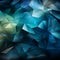Blue, green, and cyan triangles merge with white, an abstract visual tapestry