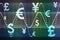 Blue Green Financial Sector Global Currencies