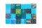 Blue and green glass mosaic square tiles