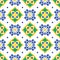 Blue and green mediterranean seamless tile pattern.