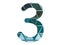 Blue green number three logo icon