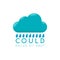 Blue and Green rain cloud logo