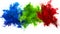 Blue Green Red Color Burst Multiple colorful smoke explosions fluid alpha matte