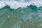 Blue and Green seaside tropical wave foam travel nature background