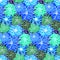 Blue and green simply sketches flowers pattern. Vibrant daisy and Margaret flowers
