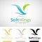 Blue and Green Soft Wings Bird Logo Icon